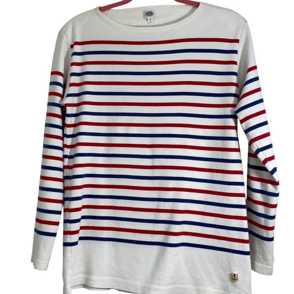 Armor Lux Striped Long Sleeve Knit Top
